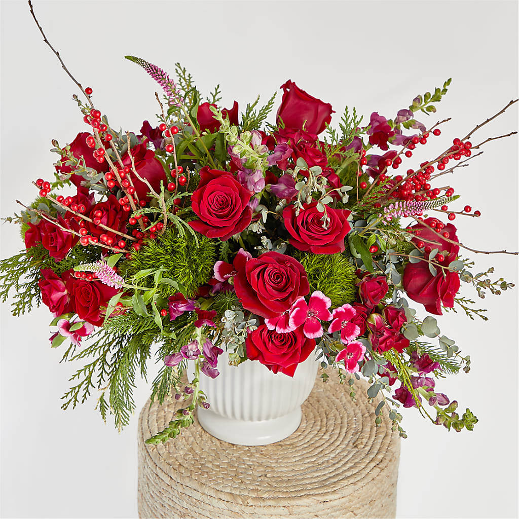 Big Red Bow Bouquet –  Awesome Blossom Flowers And Gifts, Citrus Heights CA