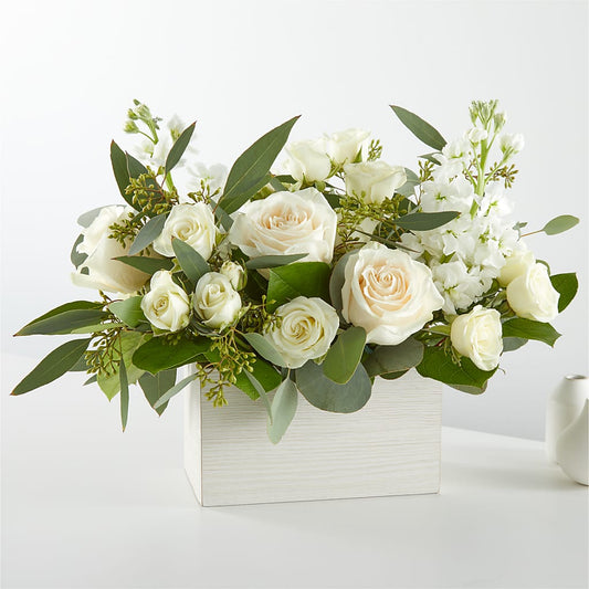 Fresh Linen Box Bouquet –  Awesome Blossom Flowers And Gifts, Citrus Heights CA
