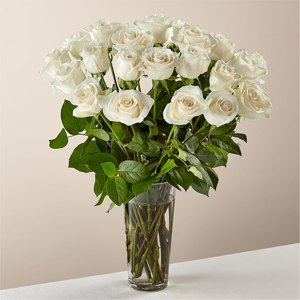 Long Stem White Rose Bouquet –  Awesome Blossom Flowers And Gifts, Citrus Heights CA