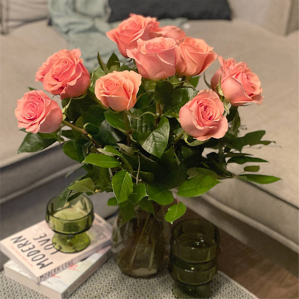 Long Stem Pink Rose Bouquet –  Awesome Blossom Flowers And Gifts, Citrus Heights CA