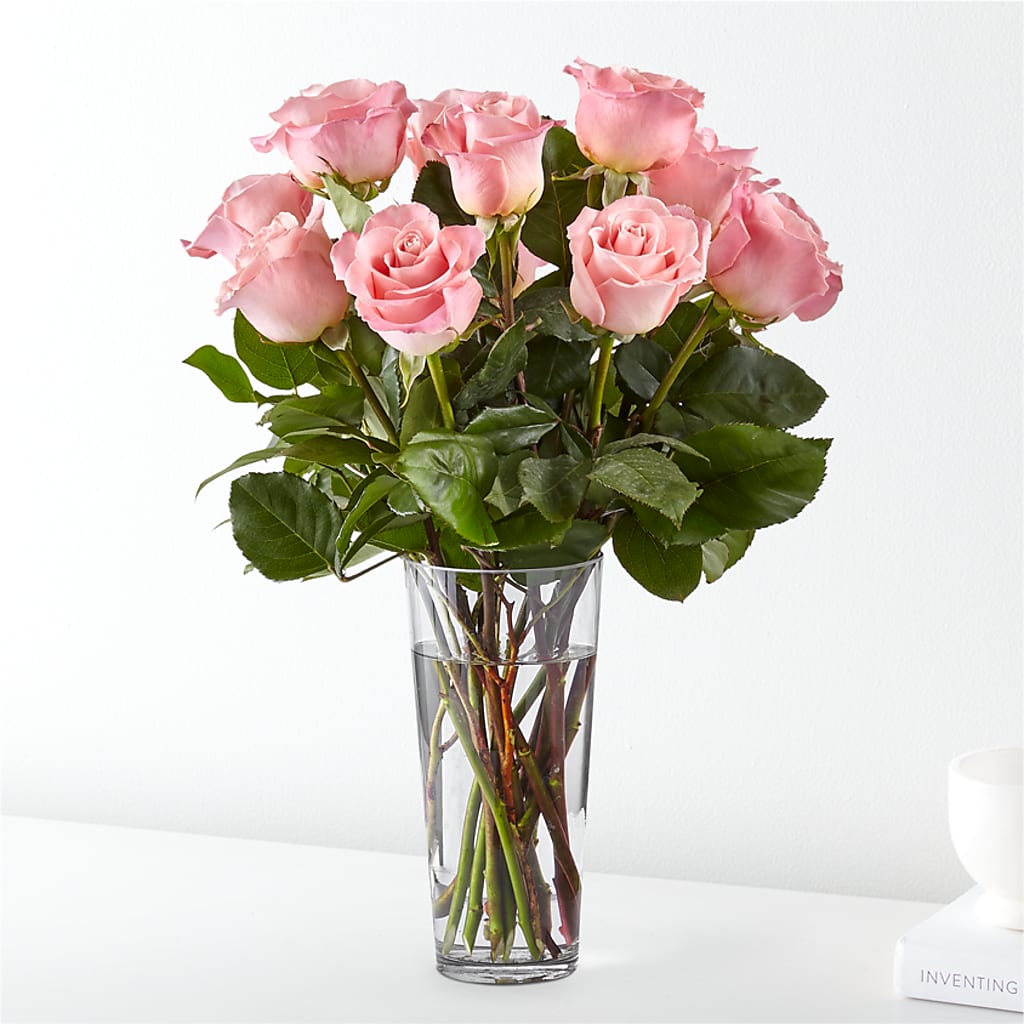 Long Stem Pink Rose Bouquet –  Awesome Blossom Flowers And Gifts, Citrus Heights CA