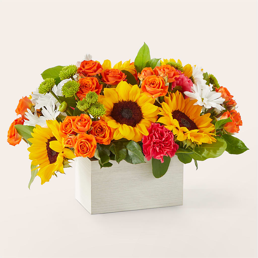 Sun-drenched Blooms Box Bouquet –  Awesome Blossom Flowers And Gifts, Citrus Heights CA