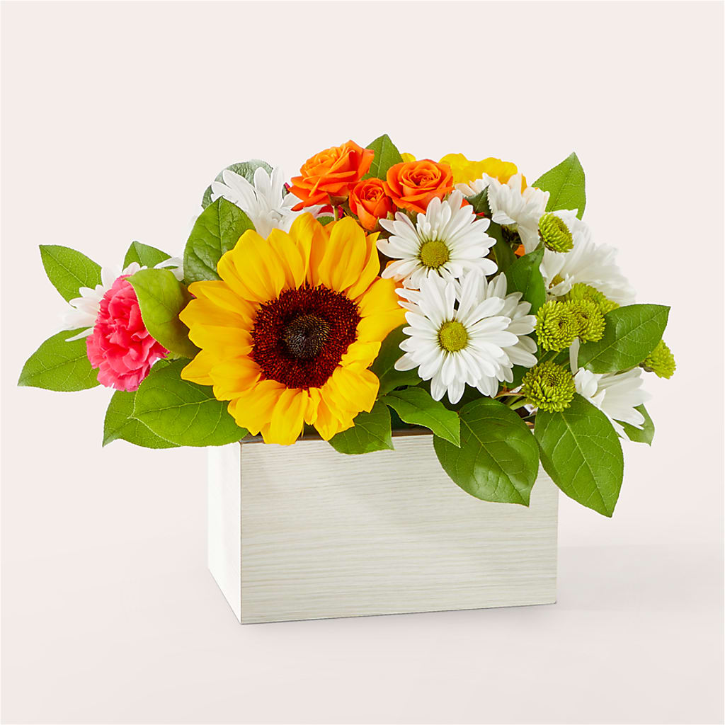 Sun-drenched Blooms Box Bouquet –  Awesome Blossom Flowers And Gifts, Citrus Heights CA