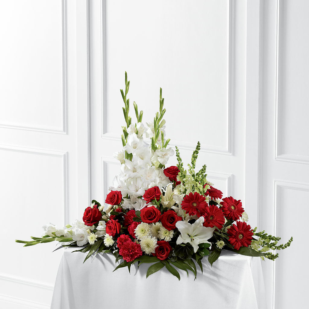 Crimson & White Arrangement –  Awesome Blossom Flowers And Gifts, Citrus Heights CA