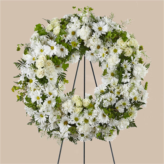 Faithful Wishes Wreath –  Awesome Blossom Flowers And Gifts, Citrus Heights CA