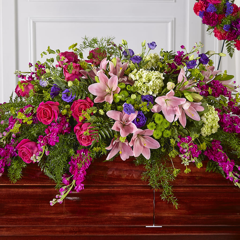 Radiant Tribute Casket Spray –  Awesome Blossom Flowers And Gifts, Citrus Heights CA