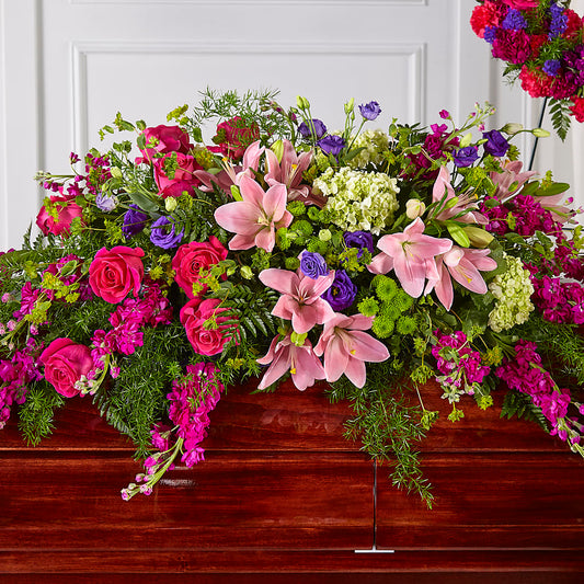 Radiant Tribute Casket Spray –  Awesome Blossom Flowers And Gifts, Citrus Heights CA
