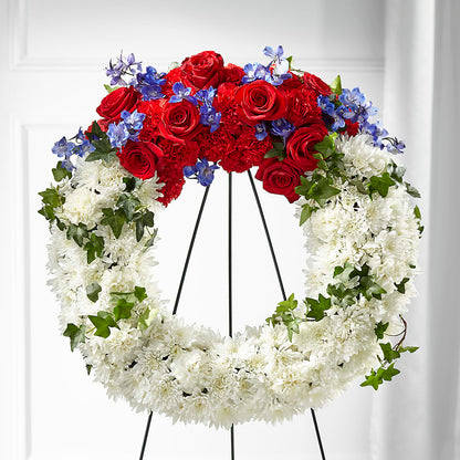Patriotic Passion Wreath –  Awesome Blossom Flowers And Gifts, Citrus Heights CA