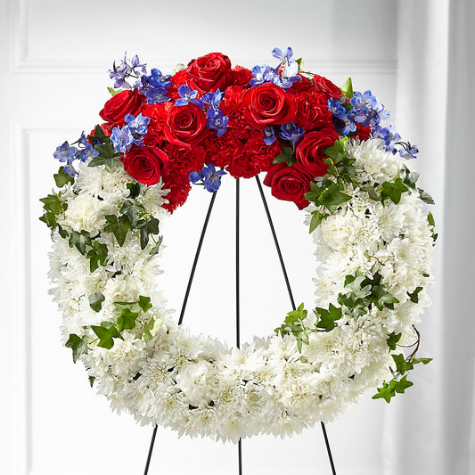 Patriotic Passion Wreath –  Awesome Blossom Flowers And Gifts, Citrus Heights CA