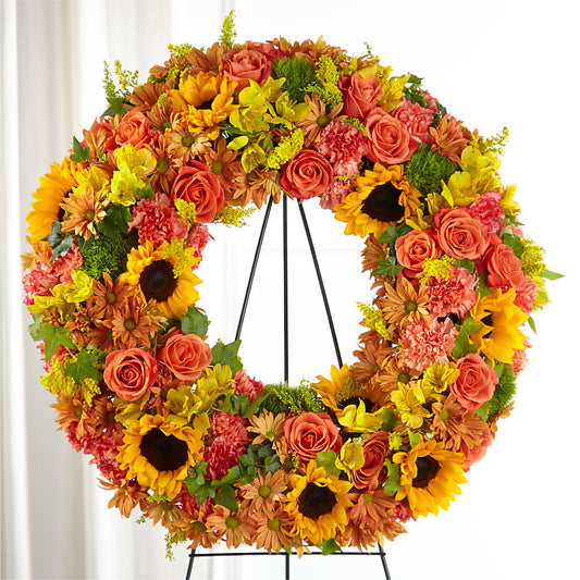 Autumnal Memories Wreath (Standard) –  Awesome Blossom Flowers And Gifts, Citrus Heights CA