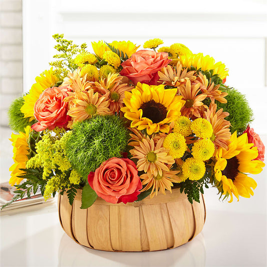 Harvest Sunflower Basket –  Awesome Blossom Flowers And Gifts, Citrus Heights CA