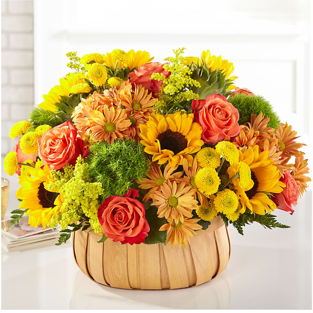 Harvest Sunflower Basket –  Awesome Blossom Flowers And Gifts, Citrus Heights CA