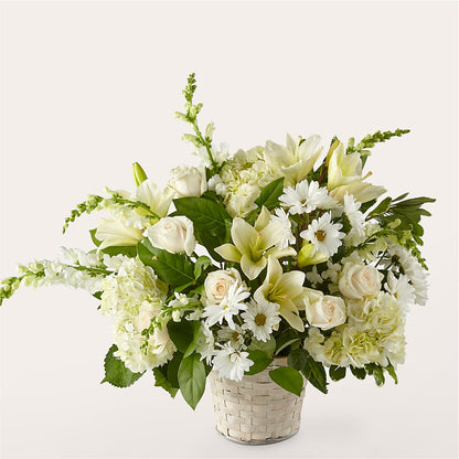 Ivory Elegance Floral Basket –  Awesome Blossom Flowers And Gifts, Citrus Heights CA