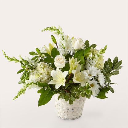Ivory Elegance Floral Basket –  Awesome Blossom Flowers And Gifts, Citrus Heights CA