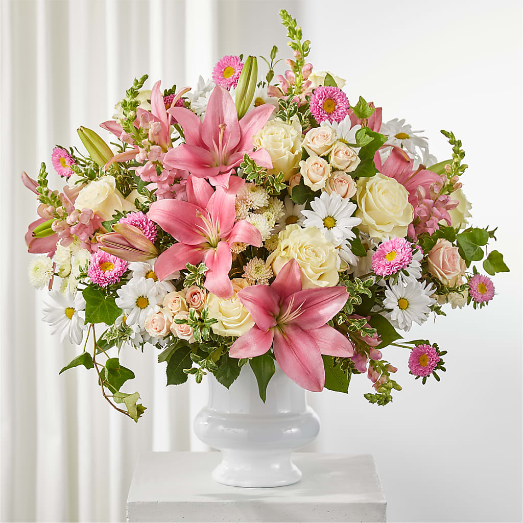 Empathetic Blooms Urn Arrangement –  Awesome Blossom Flowers And Gifts, Citrus Heights CA