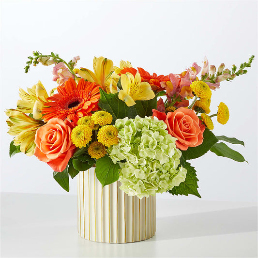 Autumn Sunshine Bouquet with Ivory Vase –  Awesome Blossom Flowers And Gifts, Citrus Heights CA