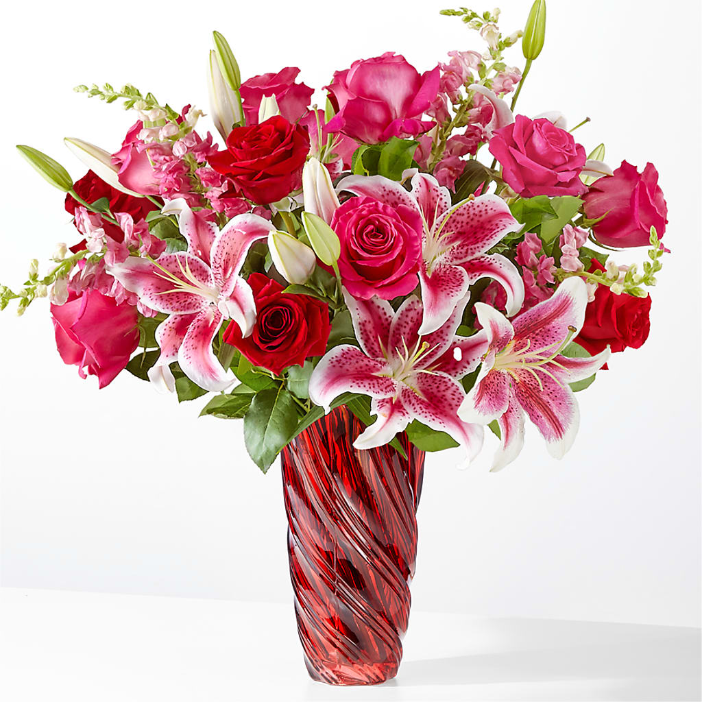 Always You Bouquet with Luxe Swirl Vase –  Awesome Blossom Flowers And Gifts, Citrus Heights CA