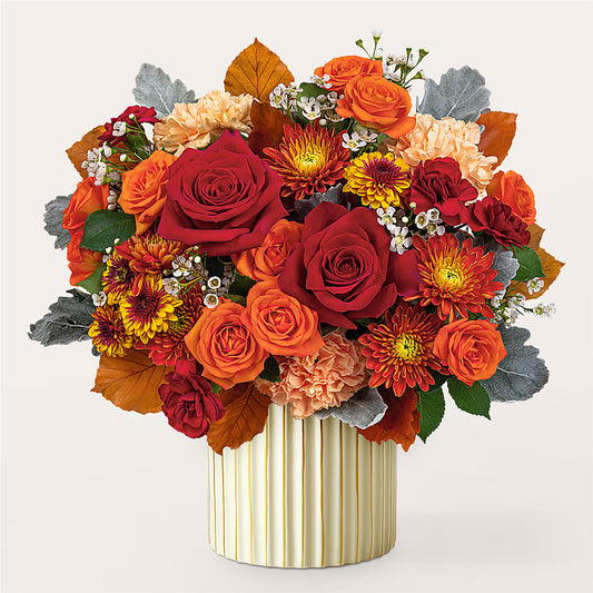 Merlot Bouquet with Ivory Vase –  Awesome Blossom Flowers And Gifts, Citrus Heights CA
