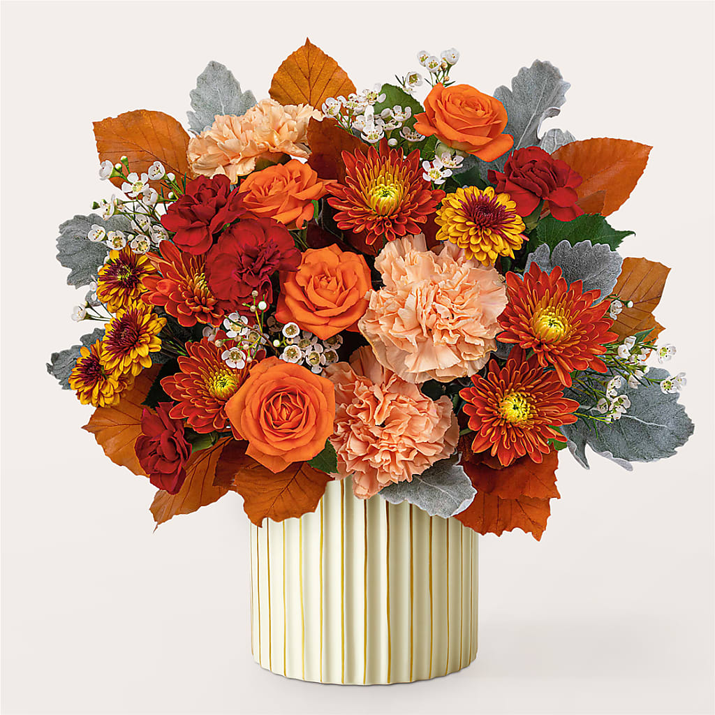 Merlot Bouquet with Ivory Vase –  Awesome Blossom Flowers And Gifts, Citrus Heights CA