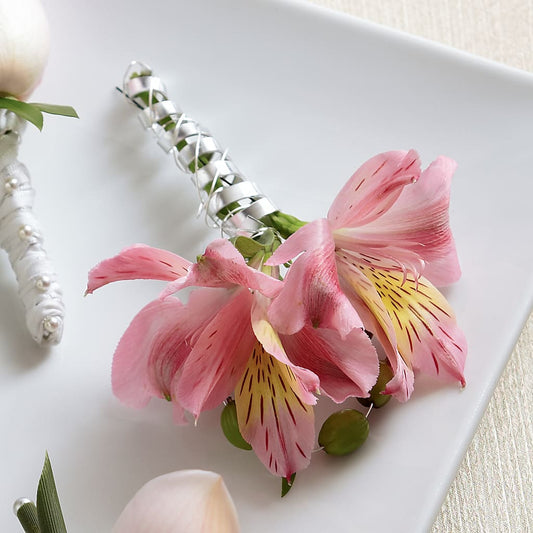 Pink Peruvian Lily Boutonniere –  Awesome Blossom Flowers And Gifts, Citrus Heights CA