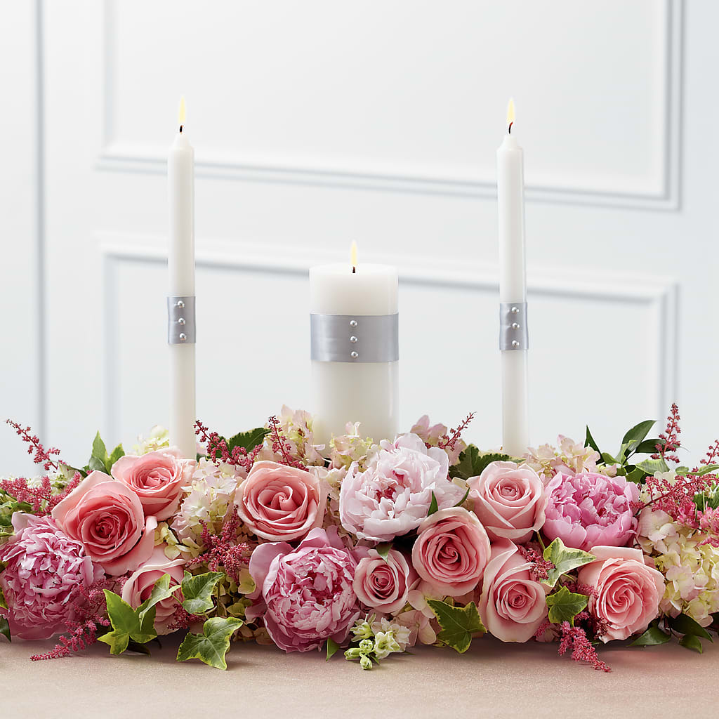 Worldwide Romance Unity Candle Arrangement –  Awesome Blossom Flowers And Gifts, Citrus Heights CA
