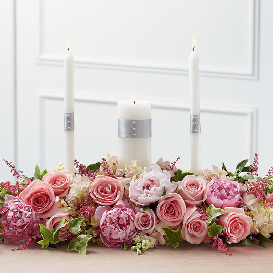 Worldwide Romance Unity Candle Arrangement –  Awesome Blossom Flowers And Gifts, Citrus Heights CA