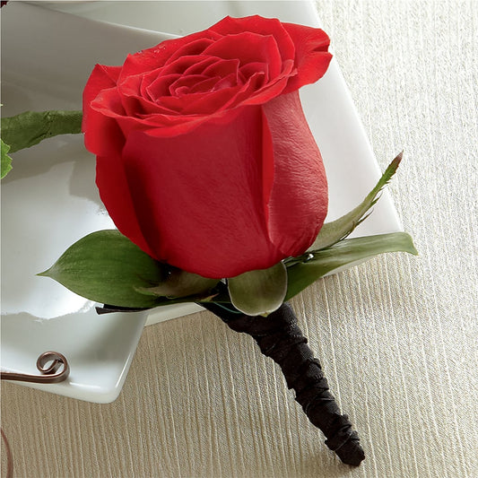 Red Rose Boutonniere –  Awesome Blossom Flowers And Gifts, Citrus Heights CA