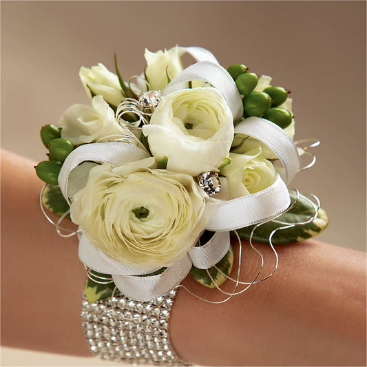 White Wedding Corsage –  Awesome Blossom Flowers And Gifts, Citrus Heights CA